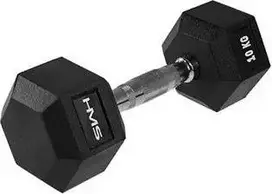 HMS Hex Pro gumuotas hantelis 1 x 10 kg