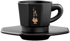 Kavos Puodelių Rinkinys - Bialetti Perfetto Moka Porcelianas 4x 75 ml Juodi