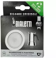Gasket and filter plate for Bialetti stainless steel 4-cup moka pots