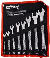 AW-Tools AWTOOLS KLUCZE PŁASKO-OCZKOWE KOMPLET 8elem. 6,8,10,12,13,15,17,19 mm