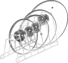 Orion metalinis puodo dangčio ir lėkščių laikiklis 34x17x18,5 cm baltas