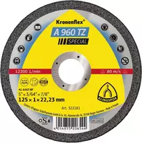 KLINGSPOR METALO PJOVIMO DISKAI 125 mm x 1,0 mm x 22,2 mm A960 TZ Special