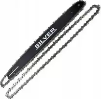 Silver Tools Sidabrinis Tools Grandininio pjūklo pjovimo juosta su dviem grandinėmis 3/8, 14'' ,050, 50 narelių.