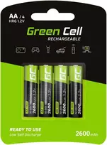 Žalias Cell Baterijos Įkraunamos baterijos Pirštai 4x AA R6 2600mAh