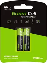 Žalias Cell Baterie Akumulatorki Paluszki 2x AA HR6 2600mAh