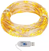 Mikro LED girlianda, 40m, 400 šiltų baltų LED, 8 funkcijos