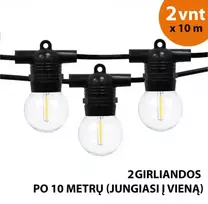 Tonro Lauko girlianda (LED lemputės) 20 m Glow juoda