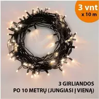 Lauko ir vidaus girlianda (LED lemputės) 30 m PROLED juoda