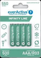 Įkraunamos baterijos everActive Ni-MH R03 AAA 550 mAh Infinity Line