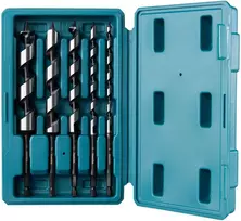 Grąžtas Makita Viengubos spiralės grąžtai medienai su 1/4" šešiakampiais koteliais, rinkinyje 5 vnt. D-75677 (6, 8, 13, 16, 19)