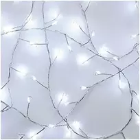 LED girlianda NANO, 4.5Vac (3xAA), 2.4m, 100 x LED, šaltai balta, su laikmačiu, EMOS