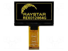 Display: OLED | graphical | 2.42" | 128x64 | Dim: 60.5x37x2.01mm | 1x22