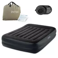 Pripučiamas čiužinys 203x152x42 cm su įmontuotu elektriniu siurbliu INTEX 64124