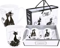 Carmani Puodeliai 2 vnt Crazy Cats 400ml, dovanų dėžutėje