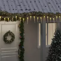 Kalėdinė girlianda varvekliai, 100 šiltų baltų LED, akrilas/PVC
