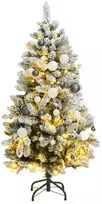 Kalėdų eglutė su šarnyrinėmis šakomis/LED/žaisliukais, 120cm