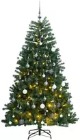 Kalėdų eglutė su šarnyrinėmis šakomis/LED/žaisliukais, 240cm