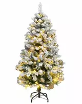 Kalėdų eglutė su šarnyrinėmis šakomis/LED/žaisliukais, 120cm