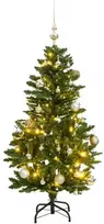 Kalėdų eglutė su šarnyrinėmis šakomis/LED/žaisliukais, 150cm