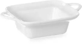 Stačiakampė kepimo indas su sausomis ausytėmis 100x140x45mm baltas porcelianas - Hendi 784105