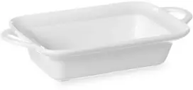Stačiakampė kepimo indas su sausomis ausytėmis 190x120x50mm baltas porcelianas - Hendi 784112