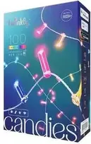 „Twinkly Candies“ 100 žvakės formos RGB šviesos diodų, skaidrus laidas, USB-C