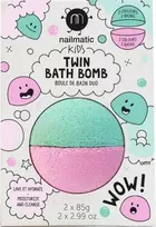 Nailmatic KIDS TWIN Bath Bomb Žalias & Rožinė Vonios burbulai, 2x85g