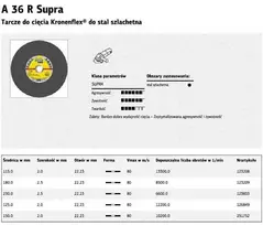 KLINGSPOR metalo pjovimo diskas 125 mm x 2,0 mm x 22,2 mm A36R Supra INOX