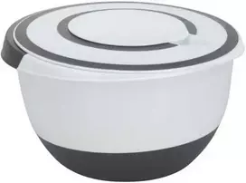 Excellent Houseware Maišymo dubuo su dangčiu 5 l - Baltas, patvarus, su antgaliu