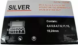 SILVER Užlūžusių varžtų išsukėjas 8vnt