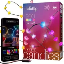 „Twinkly Candies 200“ žvaigždės formos RGB šviesos diodai, „Žalias“ laidas, USB-C|Twinkly