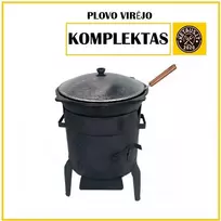 Kazan Mangal Krosnelė kazanui, plienas 3mm, kazanas 6l, apvalus dugnas