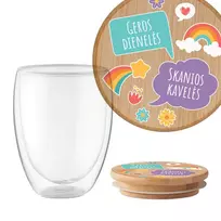 Dvigubo stiklo puodelis "Geros dienelės", 350ml