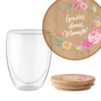 Dvigubo stiklo puodelis "Gražios dienos, Mamyte", 350ml
