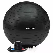 Tunturi Anti Burst gimnastikos kamuolys su pompa, 55 cm, juodos spalvos