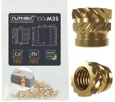 Ruthex M3 Trumpas sriegiuotas įdėklas – Rx-M3Sx4.0 - 100vnt
