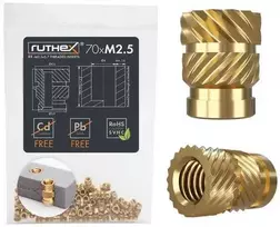 Ruthex M2.5 srieginis įdėklas – Rx-M2.5x5.7 - 70 vnt.