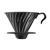 Hario V60-02 Metalinis lašintuvas su silikoniniu pagrindu - Juodas