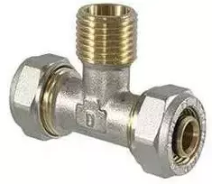 Tdm_Brass Užveržiamas trišakis 1060, 3/4" x 20 mm, išorinis sriegis
