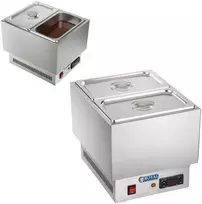 Royal Catering Šildytuvas šokoladui ir padažams, sausas bain marie + 2 GN su dangteliais
