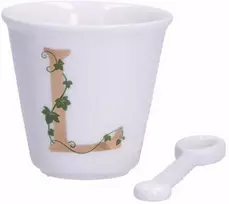 LA PORCELLANA BIANCA UNICO puodelis su šaukštu 75 ml, modelis L