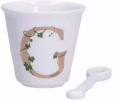 LA PORCELLANA BIANCA UNICO puodelis su šaukštu 75 ml, Design G