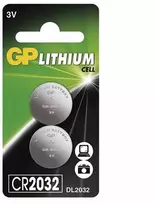 GP vienkartinės ličio CR2032 baterijos, 2 vnt. pakuotėje