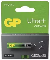 GP Ultra+ vienkartinės šarminės AAA baterijos, 2 vnt. pakuotė