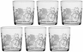 La Porcellana Bianca 6 storadugnių stiklų rinkinys Babila Bicycle - skaidrus, 350 ml
