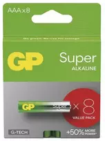 GP Super AAA šarminės baterijos LR03, 1.5V, 8 vnt.