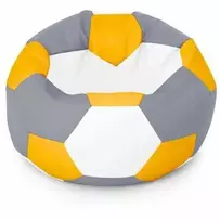Sėdmaišis-pufas vaikams Ball XXL (40 cm), Geltona/Pilkas/Baltas