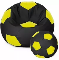 Sėdmaišis su pufu Ball XXXL (80 cm), Juodas/Geltona