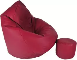 Sėdmaišis su pufu Mega Comfort XXL, dirbtinė oda, bordinis