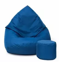 Sėdmaišis su pufu Mega Comfort XXL, kodura, tamsiai mėlynas
